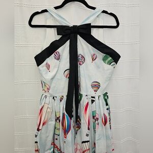 Unique Vintage Multicolor Hot Air Balloon Midi Dress